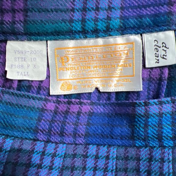 Pendleton 100% Vintage Wool Plaid Skirt Size 10 TALL - Picture 5 of 7